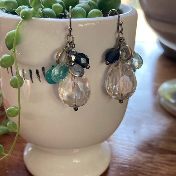 ⭐️2X HP⭐️EUC Anthro lightweight blue dangly earrings.